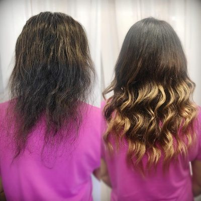 Color - We offer a variety of color services. From just a simple route touchup to match your national color and cover Gray to playful and fun colors as well as natural looking highlights and balayage.