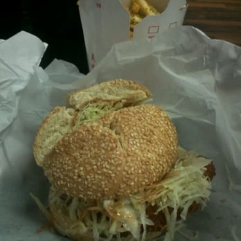 Katsu Burger - Chicken katsu burger with nori shoestring fries - Burgers Near Me - Seattle, Washington Katsu Burger - Chicken katsu burger with nori shoestring fries - Burgers Near Me - Seattle, Washington