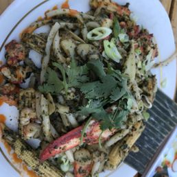Lobster pesto noodles