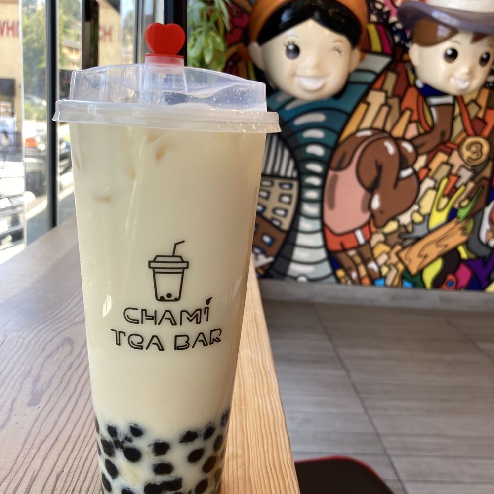Chami Tea Bar - Jasmine Green Milk Tea with Boba- Large size $4.50 - Bubble Tea Near Me - Whittier, California Chami Tea Bar - Jasmine Green Milk Tea with Boba- Large size $4.50 - Bubble Tea Near Me - Whittier, California