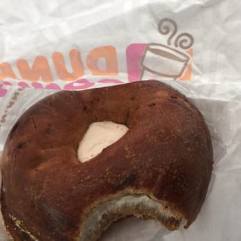 Dunkin' - Difficult to eat cinnamon raisin bagel - Donuts Near Me - Jacksonville, North Carolina