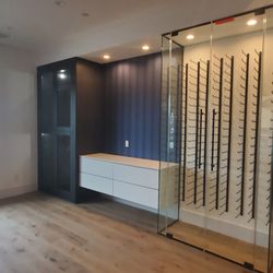 Astra Construction & Design - Dinning Room with Wine Room and built-in custom cabinets