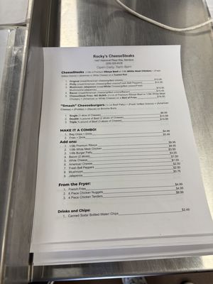 Menu photo 1 Rocky’s Cheesesteaks Manteca, CA