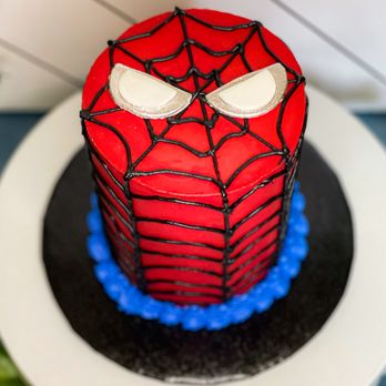 Aria Hungry - a spider - man cake on a plate - Bakeries Near Me