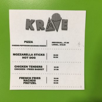 Launch Trampoline Park - Here is a small menu.  They have flat screen TVs above with menus, but the TVs weren't working today. - Trampoline Parks Near Me - Cumming, Georgia