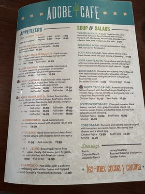Menu photo 2 Adobe Cafe New Braunfels, TX Menu photo 2 Adobe Cafe New Braunfels, TX