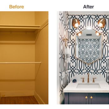 Flores Construction - Closet to powder room - killer details - General Contractors Near Me