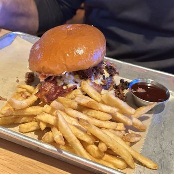 BJ's Restaurant & Brewhouse - Hickory Brisket And Bacon Burger* - Pizza Near Me - Laguna Hills, California