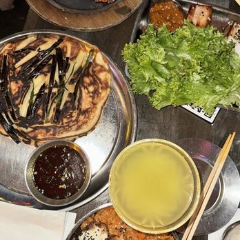 Gaja Korean Bar - Scallion Pancake, Kimchi Fried Rice, Braised Pork Belly, and Spicy Pork Bulgogi - Korean Near Me - Atlanta, Georgia