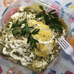 El Torito Foods - Verde Chilla, Chilaquiles in Sauce if you want meat or eggs it's extra $9.99 for just green sauce and tortilla