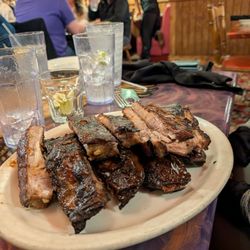 AJ Spurs Saloon & Dining Hall - Combo ribs, beef and pork. Amazing!