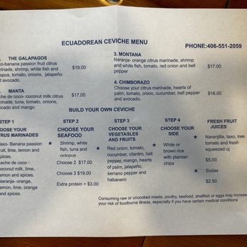 Estrella Del Mar - Menu - Seafood Near Me - Bozeman, Montana