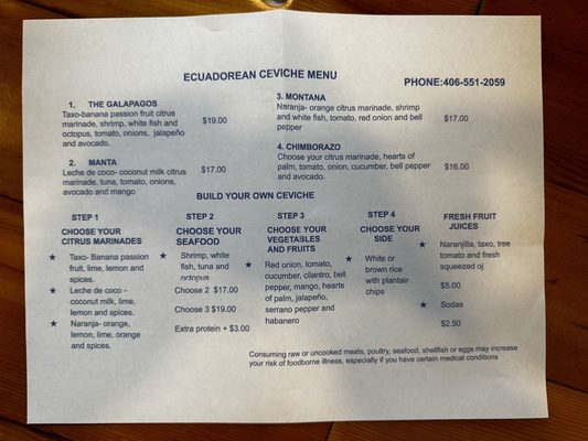 Menu photo 2 Estrella Del Mar Bozeman, MT