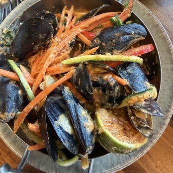 OPAH Seafood Grill - Mussels in a curry sauce - New American Near Me - Aliso Viejo, California OPAH Seafood Grill - Mussels in a curry sauce - New American Near Me - Aliso Viejo, California