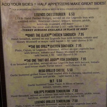 Legends Southside Bar - Sandwich menu - Sports Bars Near Me - Richmond, Indiana Legends Southside Bar - Sandwich menu - Sports Bars Near Me - Richmond, Indiana