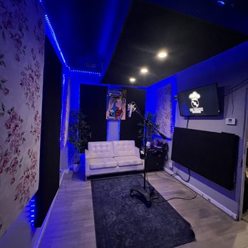 The Kitchen Recording Studio - Vocal Room showing TV to follow engineer or ADR. - Music Production Services Near Me - Panorama City, California The Kitchen Recording Studio - Vocal Room showing TV to follow engineer or ADR. - Music Production Services Near Me - Panorama City, California