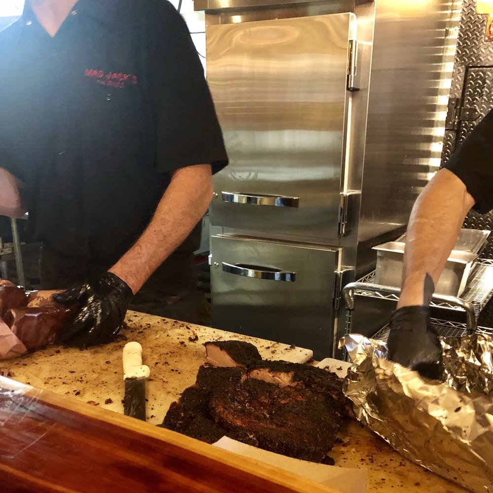 Mad Jack's Mountaintop Barbecue - Watch them slice and prepare your meat. - Barbeque Near Me - Cloudcroft, New Mexico