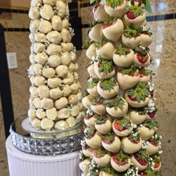 White Chocolate Strawberry Tower - Custom Wedding & Special Occasion Arrangement