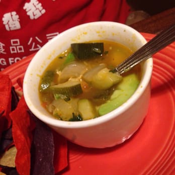 Oscar's Pinata - Chicken avocado soup. Hearty. Looks more like a veggie stew with chicken and avocado on top. Yum - Mexican Near Me - Tewksbury, Massachusetts