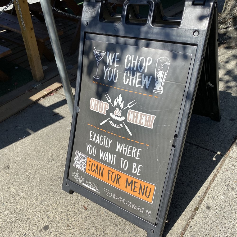 Chop & Chew - Sandwich board outside~ (September 2023) - Burgers Near Me - North Vancouver, British Columbia Chop & Chew - Sandwich board outside~ (September 2023) - Burgers Near Me - North Vancouver, British Columbia