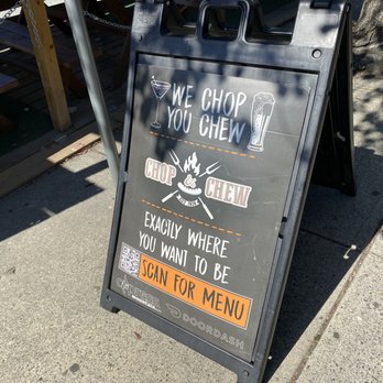 Chop & Chew - Sandwich board outside~ (September 2023) - Burgers Near Me - North Vancouver, British Columbia