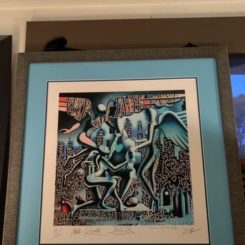 Will Frame It - Convergence by Mark & Paul Kostabi, & Tony Esposito. Mark painted Guns N' Roses' Use Your Illusion I & II album covers! - Framing Near Me - Glenview, Illinois