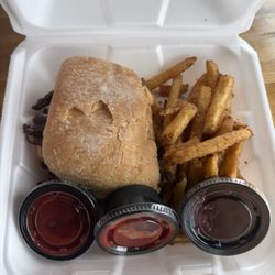 Austin Brothers Beer Co - Ribeye mushroom Swiss sandwich