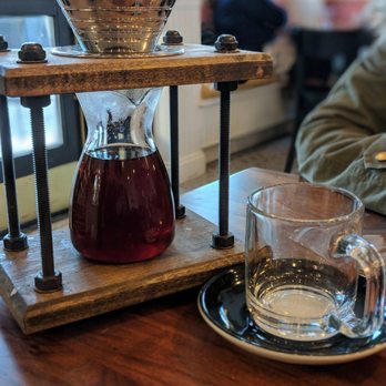 Barking Mad Cafe - Their pour over system. Simple with a steam punk vibe - Coffee & Tea Near Me - Gaithersburg, Maryland