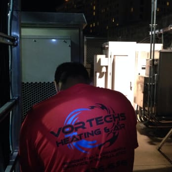 Vortechs Heating & Air - Gerardo working on a server cooler. - Heating & Air Conditioning/HVAC Near Me - Orlando, Florida Vortechs Heating & Air - Gerardo working on a server cooler. - Heating & Air Conditioning/HVAC Near Me - Orlando, Florida