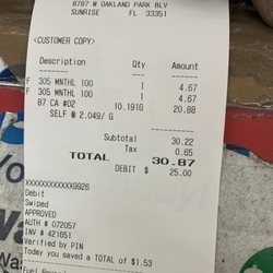 Shell - Final receipt, no other receipt could be provided- "I made an error, but it will come off."