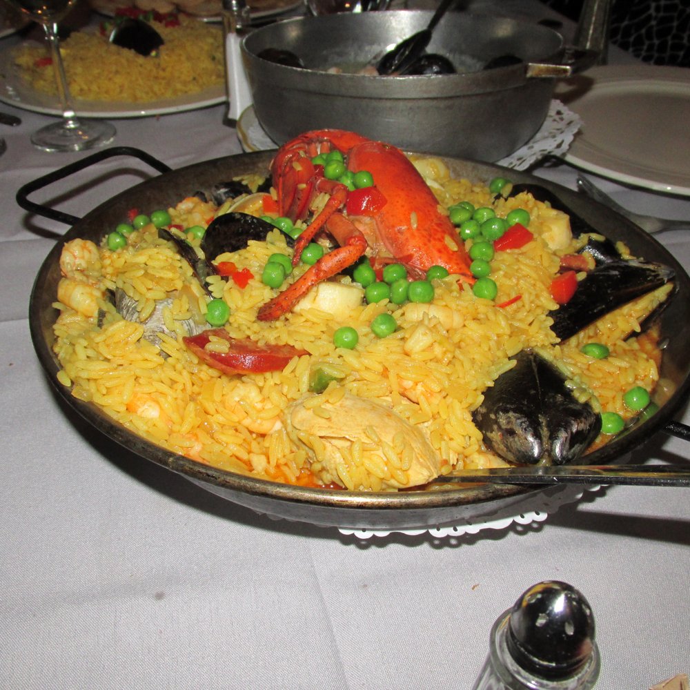 Don Pepe - Paella A La Valenciana (yellow rice with shellfish, chicken, and spanish sausage) - Spanish Near Me - Newark, New Jersey Don Pepe - Paella A La Valenciana (yellow rice with shellfish, chicken, and spanish sausage) - Spanish Near Me - Newark, New Jersey