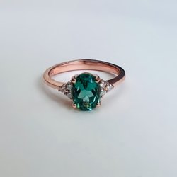 Crowne Jewelers - 14k rose gold and green tourmaline ring