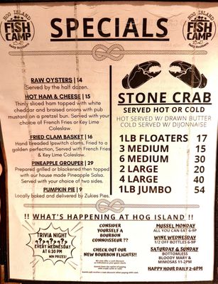 Menu photo 7 Hog Island Fish Camp Dunedin, FL