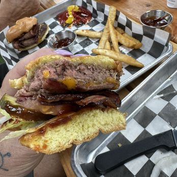Dad’s Backyard Grill - We shared the brisket burger & fries meal deal. SO good! - Burgers Near Me - Prescott Valley, Arizona Dad’s Backyard Grill - We shared the brisket burger & fries meal deal. SO good! - Burgers Near Me - Prescott Valley, Arizona