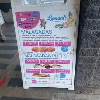 Leonard's Bakery - Menu board outside - Bakeries Near Me - Honolulu, Hawaii Leonard's Bakery - Menu board outside - Bakeries Near Me - Honolulu, Hawaii