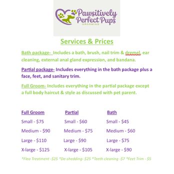 Pawsitively Perfect Pups - Prices & Services - Pet Groomers Near Me - Knoxville, Tennessee