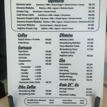 Chrome Coffee Studio - Menu - Coffee & Tea Near Me - Torrance, California