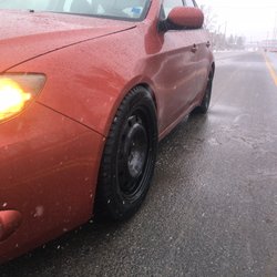 Canadian Tire - Where are my lugnuts, I want them back please. Thank goodness the tire got caught in the wheel well and I stopped before things got worse.