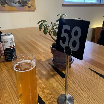 Okay Beer - Tang-a-rang kolsch on bowling lane table - Breweries Near Me - Honeoye Falls, New York