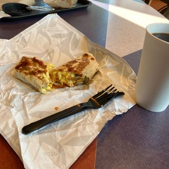 Taco Bell - Grande Toasted Breakfast Burrito and coffee. - Fast Food Near Me - Brooklyn Center, Minnesota