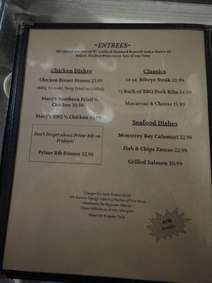 Menu photo 7 Running Iron Carmel Valley, CA