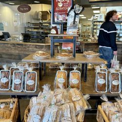 Cute bread and cake display, as you walk in the door.