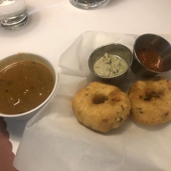Persis Indian Grill - Medu wada South Indian style donut appetizer with dipping sauces - Indian Near Me - Greenville, South Carolina