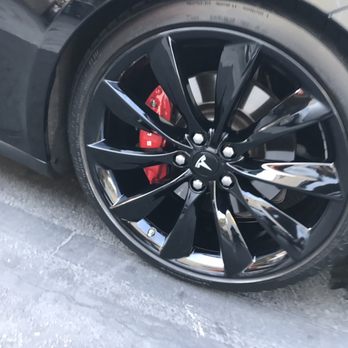 Premium Auto Connection - high gloss powder coated rims, red calipers - Car Window Tinting Near Me - Los Angeles, California