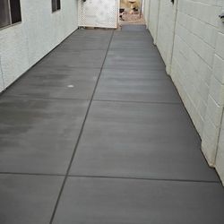 Vista Pro Services - Concrete on the side of the house  to build a storage shade abd have a very nice clean yard