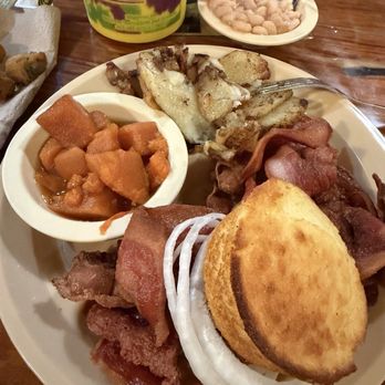 Lambert's Cafe - Ozark - Hog Jowl, white beans, and sweet potatoes Plus pass around-fried potatoes and onions - American Near Me - Ozark, Missouri