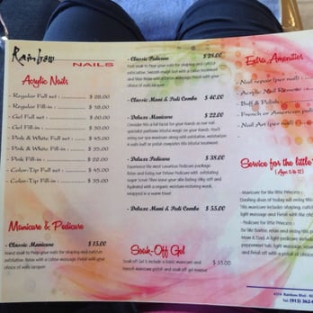 Rainbow Nails and Spa - Menu of services - Day Spas Near Me - Kansas City, Kansas