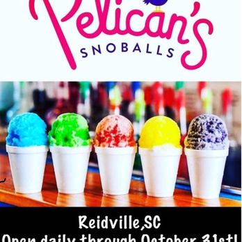 Pelican's Snoballs - a row of ice cream cones - Shaved Ice Near Me - Woodruff, South Carolina Pelican's Snoballs - a row of ice cream cones - Shaved Ice Near Me - Woodruff, South Carolina