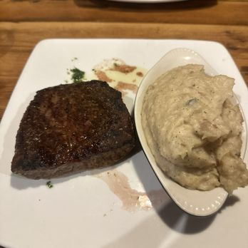 Broken Bit Steakhouse - 8oz Flat Iron with mashed potatoes - Steakhouses Near Me - Quartz Hill, California