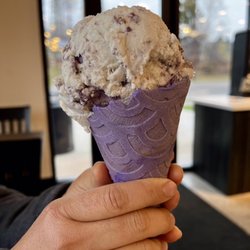 Burnett Dairy - Lavender waffle cone!